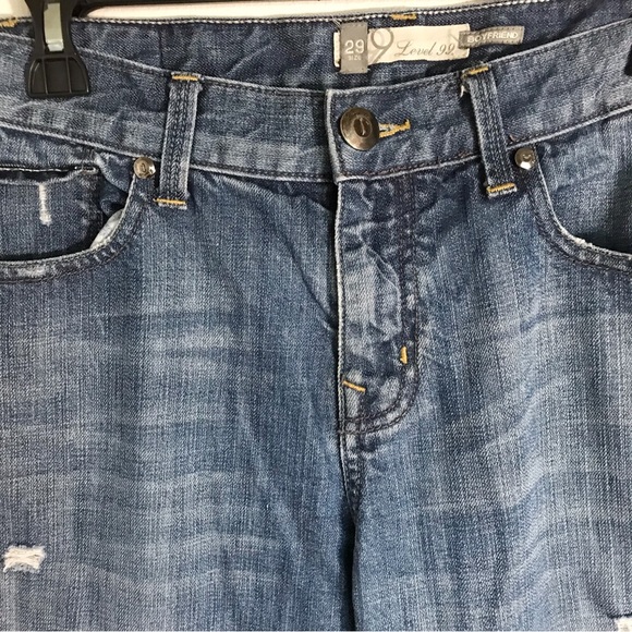 Level 99 Distressed Boyfriend Jeans Size 29 Blue Casual Pockets Cotton - Picture 3 of 12